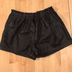 Black snakeskin shorts